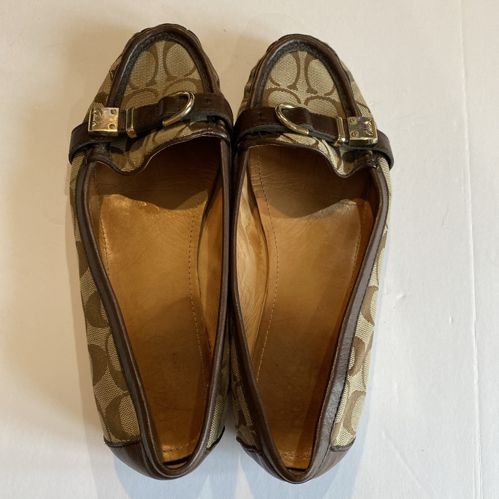 Coach Flores A2160 Women's Brown Casual Slip On Buckle Loafer Flats Size 9.5B - Picture 6 of 13